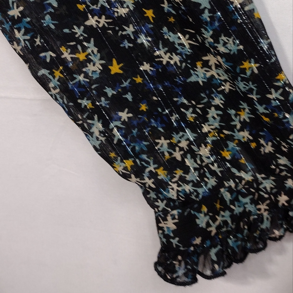 Donna Morgan Floral Countess Dress Women's 4 Black Artsy Retro Party Vacation - Picture 5 of 10